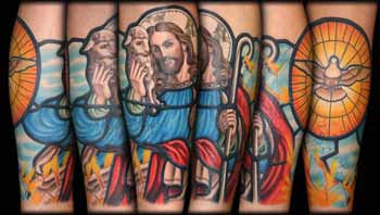 Looking for unique  Tattoos? Stained Glass Jesus